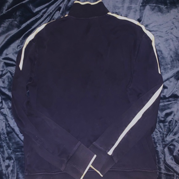 VINTAGE RALPH LAUREN SWEATSHIRT DARK BLUE ZIP UP COLLARED RETRO - Picture 4 of 4